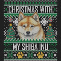Ugly Sweater Christmas with My Shiba Inu - Women's V-Neck Long Sleeve T-Shirt
