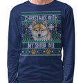 Ugly Sweater Christmas with My Shiba Inu - Adult Unisex Long Sleeve T-Shirt