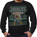 Ugly Sweater Christmas with My Silky Terrier - Adult Unisex Long Sleeve T-Shirt