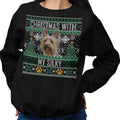 Ugly Sweater Christmas with My Silky Terrier - Adult Unisex Crewneck Sweatshirt