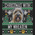 Ugly Sweater Christmas with My Soft Coated Wheaten Terrier - Women's V-Neck Long Sleeve T-Shirt