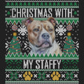 Ugly Sweater Christmas with My Staffordshire Bull Terrier - Women's V-Neck Long Sleeve T-Shirt