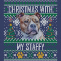 Ugly Sweater Christmas with My Staffordshire Bull Terrier - Adult Unisex Crewneck Sweatshirt