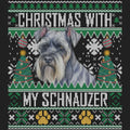 Ugly Sweater Christmas with My Standard Schnauzer - Women's V-Neck Long Sleeve T-Shirt