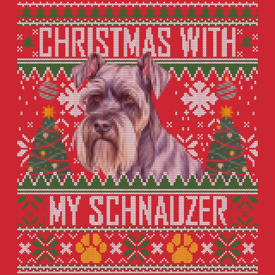 Ugly Sweater Christmas with My Standard Schnauzer - Adult Unisex Long Sleeve T-Shirt