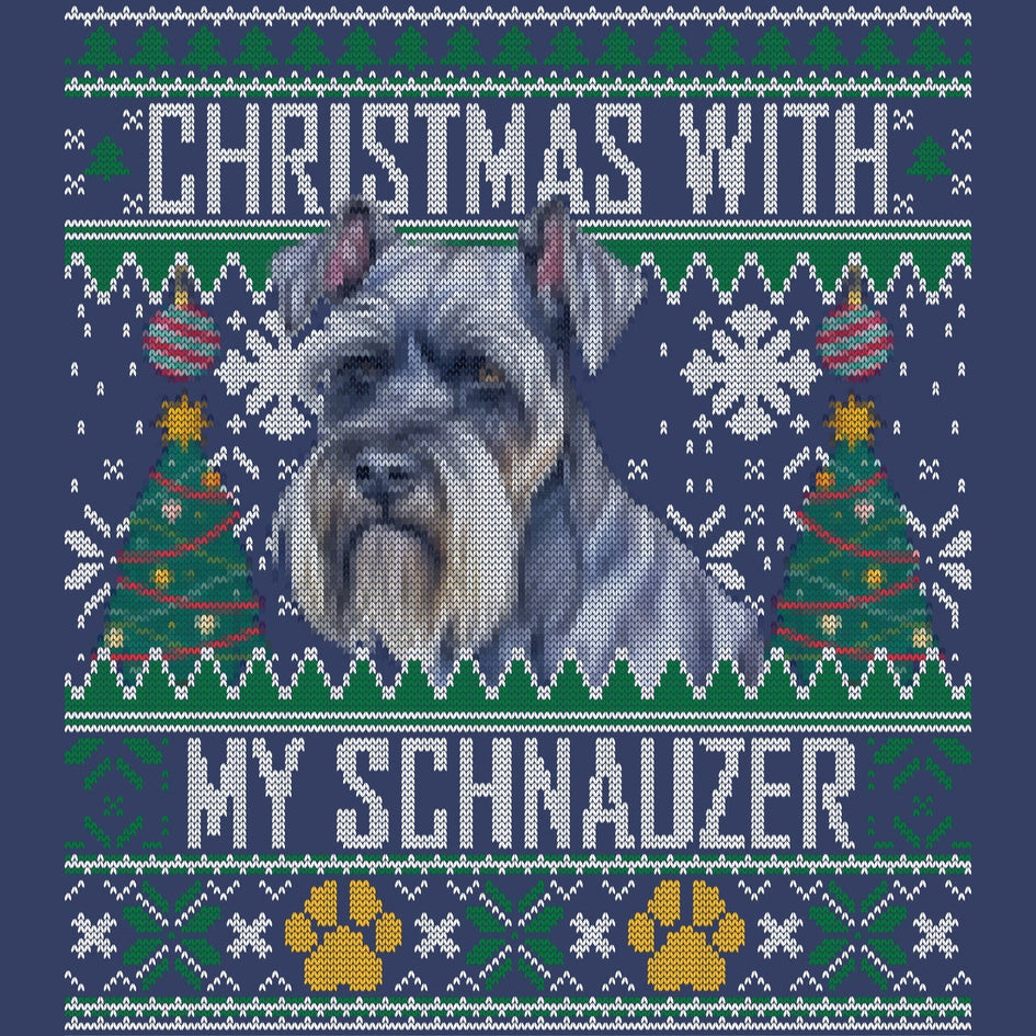 Ugly Sweater Christmas with My Standard Schnauzer - Adult Unisex Crewneck Sweatshirt
