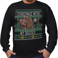 Ugly Sweater Christmas with My Sussex Spaniel - Adult Unisex Long Sleeve T-Shirt