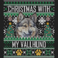 Ugly Sweater Christmas with My Swedish Vallhund - Women's V-Neck Long Sleeve T-Shirt