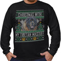 Ugly Sweater Christmas with My Tibetan Mastiff - Adult Unisex Long Sleeve T-Shirt