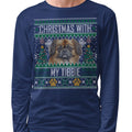 Ugly Sweater Christmas with My Tibetan Spaniel - Adult Unisex Long Sleeve T-Shirt
