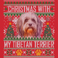 Ugly Sweater Christmas with My Tibetan Terrier - Adult Unisex Long Sleeve T-Shirt