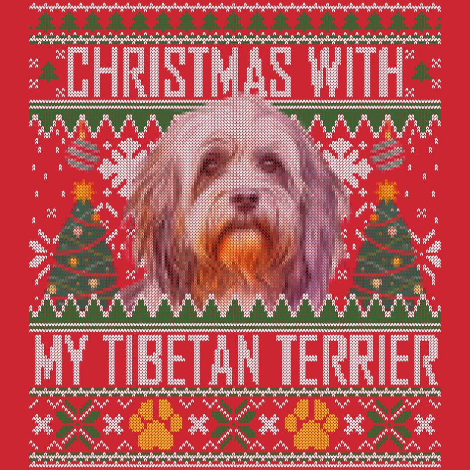 Ugly Sweater Christmas with My Tibetan Terrier - Adult Unisex Long Sleeve T-Shirt