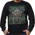 Ugly Sweater Christmas with My Tibetan Terrier - Adult Unisex Long Sleeve T-Shirt