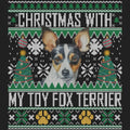 Ugly Sweater Christmas with My Toy Fox Terrier - Women's V-Neck Long Sleeve T-Shirt