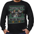 Ugly Sweater Christmas with My Toy Fox Terrier - Adult Unisex Long Sleeve T-Shirt