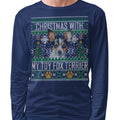 Ugly Sweater Christmas with My Toy Fox Terrier - Adult Unisex Long Sleeve T-Shirt