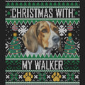 Ugly Sweater Christmas with My Treeing Walker Coonhound - Women's V-Neck Long Sleeve T-Shirt