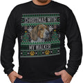 Ugly Sweater Christmas with My Treeing Walker Coonhound - Adult Unisex Long Sleeve T-Shirt