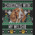 Ugly Sweater Christmas with My Welsh Springer Spaniel - Women's V-Neck Long Sleeve T-Shirt