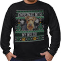 Ugly Sweater Christmas with My Welsh Terrier - Adult Unisex Long Sleeve T-Shirt