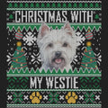 Ugly Sweater Christmas with My West Highland White Terrier - Women's V-Neck Long Sleeve T-Shirt