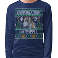 Ugly Sweater Christmas with My Whippet - Adult Unisex Long Sleeve T-Shirt