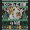 Ugly Sweater Christmas with My Wire Fox Terrier - Women's V-Neck Long Sleeve T-Shirt