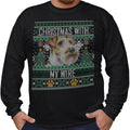Ugly Sweater Christmas with My Wire Fox Terrier - Adult Unisex Long Sleeve T-Shirt