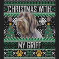 Ugly Sweater Christmas with My Wirehaired Pointing Griffon - Women's V-Neck Long Sleeve T-Shirt