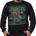 Ugly Sweater Christmas with My Wirehaired Pointing Griffon - Adult Unisex Long Sleeve T-Shirt