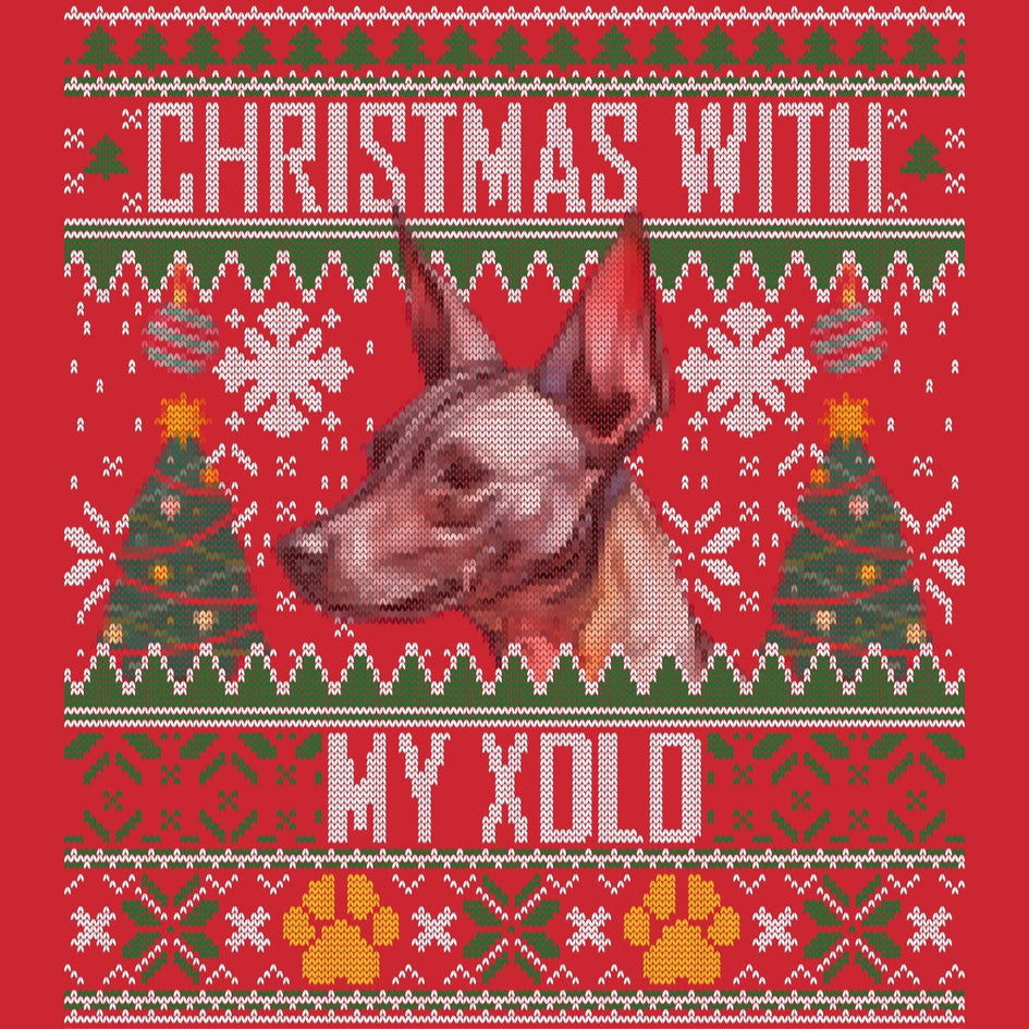 Ugly Sweater Christmas with My Xoloitzcuintli - Adult Unisex Long Sleeve T-Shirt