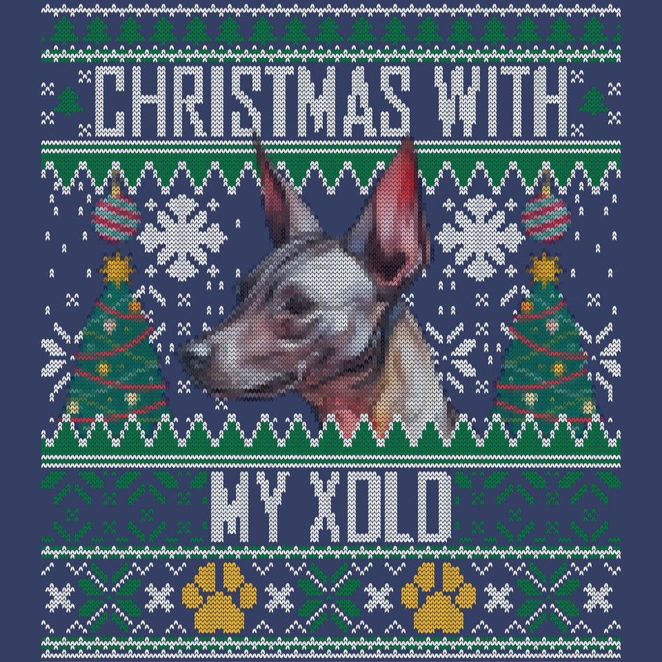 Ugly Sweater Christmas with My Xoloitzcuintli - Adult Unisex Crewneck Sweatshirt