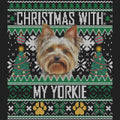 Ugly Sweater Christmas with My Yorkshire Terrier - Women's V-Neck Long Sleeve T-Shirt