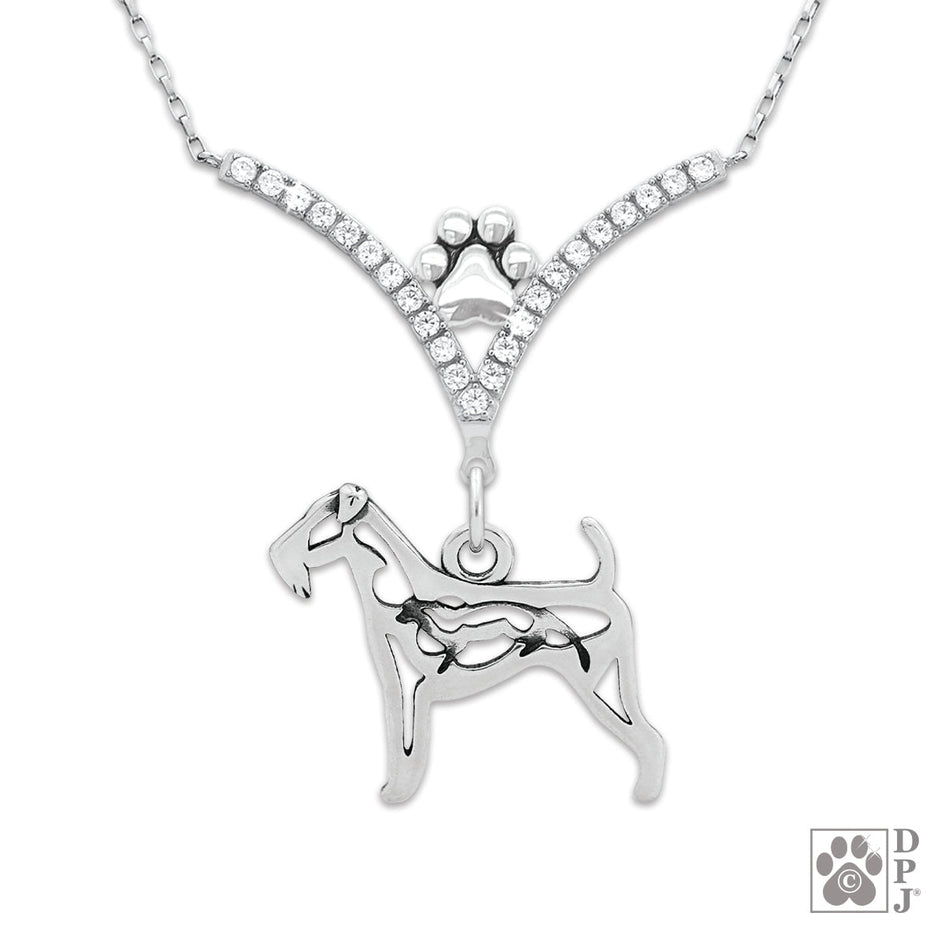 VIP Airedale Terrier w/Otter CZ Necklace, Body