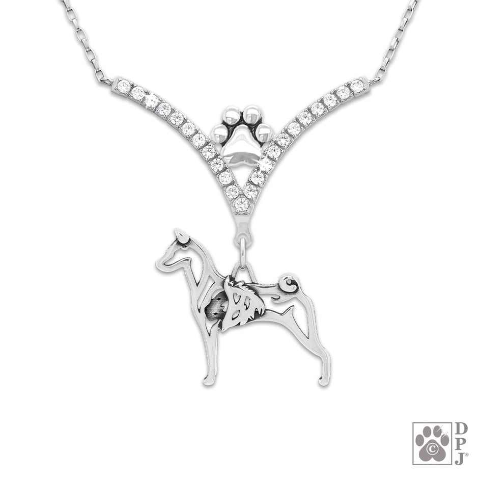 Basenji w/Lion VIP  CZ Necklace, Body