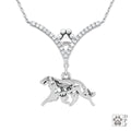 Borzoi w/Wolf VIP CZ Necklace, Body