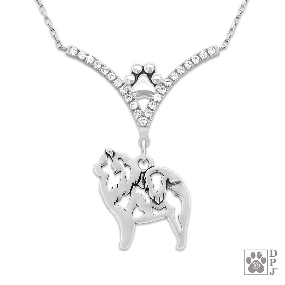 VIP Chow Chow CZ Necklace, Body