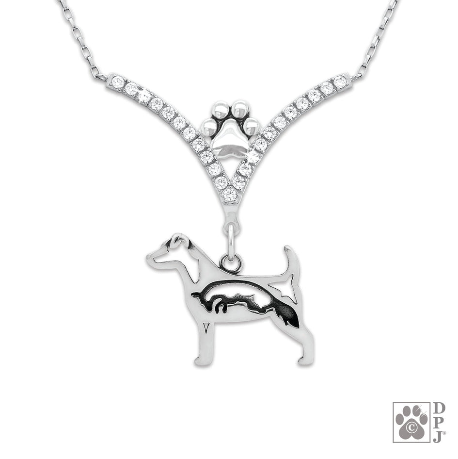 VIP Jack Russell Terrier w/Fox CZ Necklace, Body