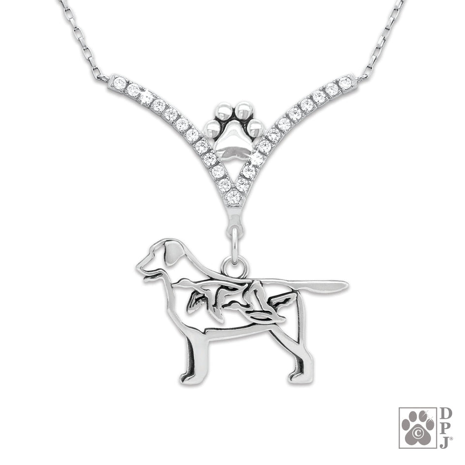 VIP Labrador Retriever w/Ducks CZ Necklace, Body