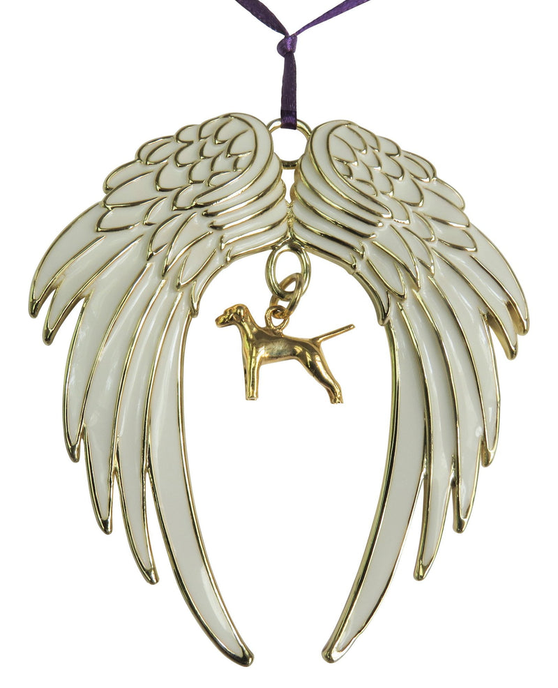 Vizsla Gold Plated Holiday Angel Wing Ornament