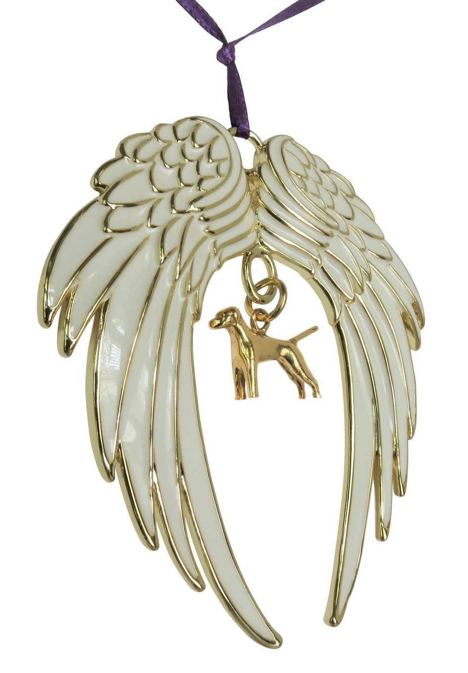 Vizsla Gold Plated Holiday Angel Wing Ornament