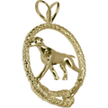 Solid 14K Gold Vizsla Leash Pendant