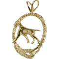 Solid 14K Gold Vizsla Leash Pendant