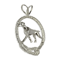 Vizsla in Solid Sterling Silver Leash Pendant