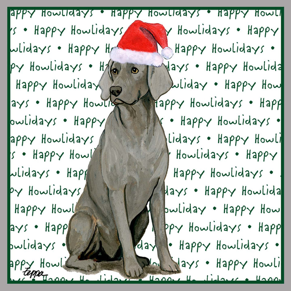 Weimaraner Happy Howlidays Text - Adult Unisex Crewneck Sweatshirt