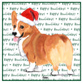 Pembroke Welsh Corgi (Red) Happy Howlidays Text - Women's V-Neck T-Shirt