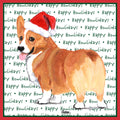 Pembroke Welsh Corgi (Red) Happy Howlidays Text - Adult Unisex Long Sleeve T-Shirt