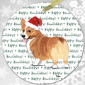 Pembroke Welsh Corgi, Red and White "Happy Howlidays" Ornament