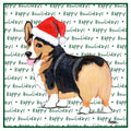 Pembroke Welsh Corgi (Tri-Color) Happy Howlidays Text - Women's V-Neck T-Shirt