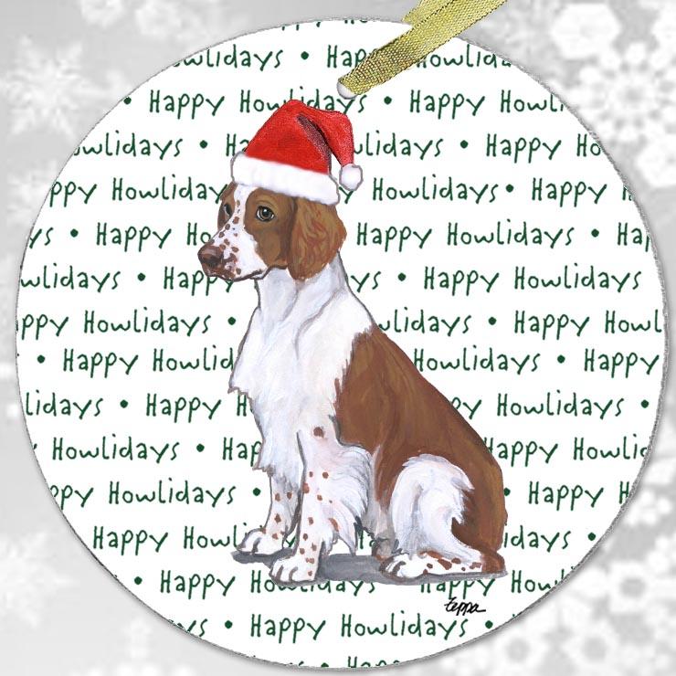 Welsh Springer Spaniel "Happy Howlidays" Ornament